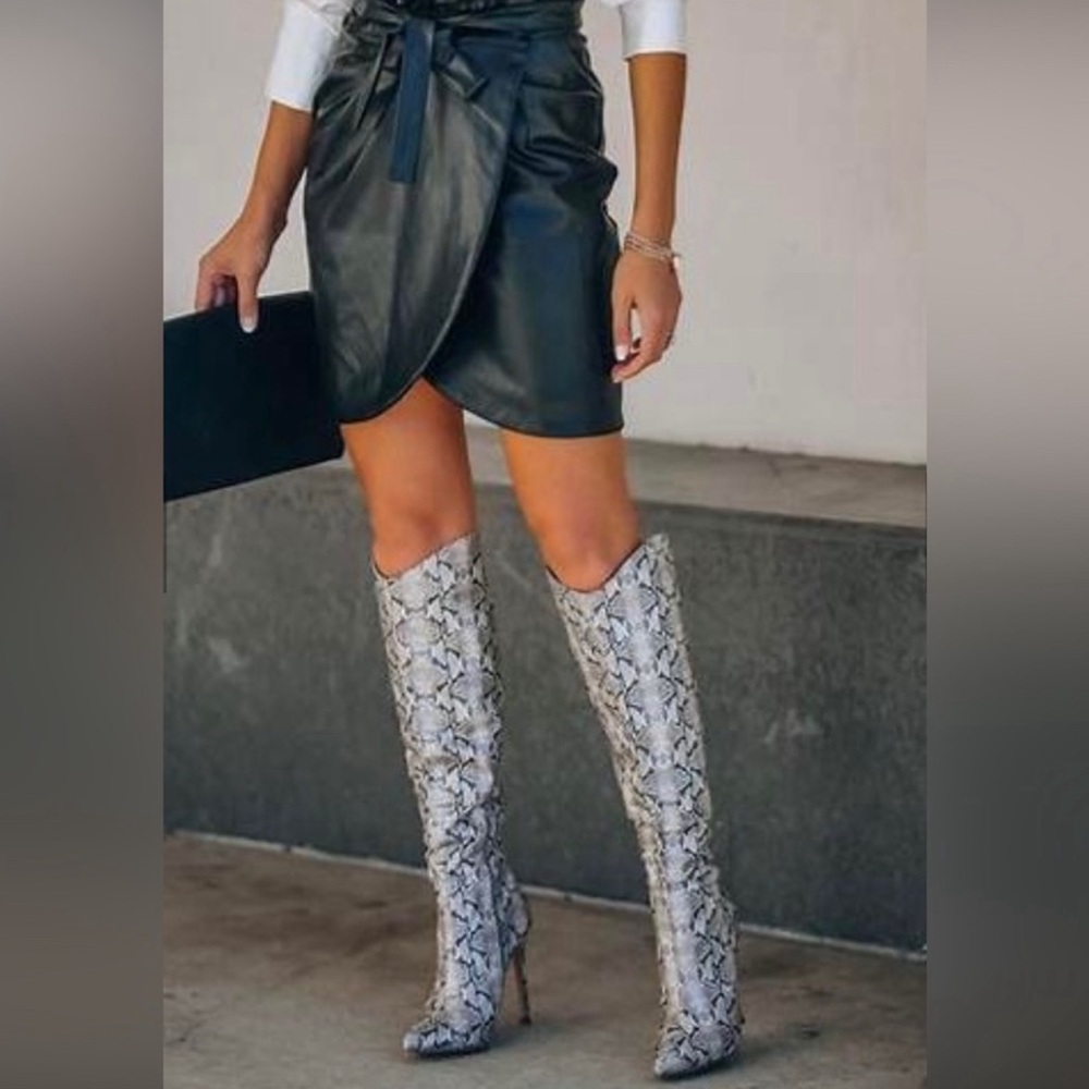 Vici Aspen Heeled Glossy Python Boot 8.5